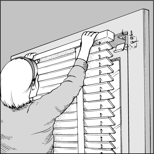 Figure 2-10: To install miniblinds inside the jamb, screw the brackets to the top or side of the jamb.